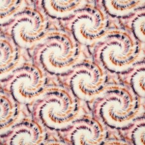 Viskózová tkanina batikované spirály – kremová/hnědá, 