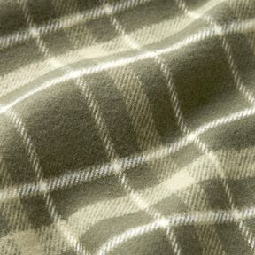Flanelový velký tartan – khaki/bílá, 