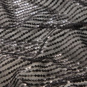 Svislé pruhy z flitrové tkaniny – černá, 