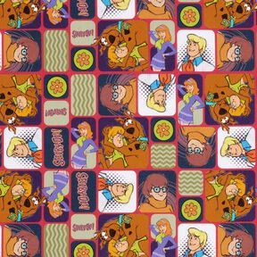 Bavlněný popelín Scooby Doo jako komiks Licenční látky – červená/mix barev, 