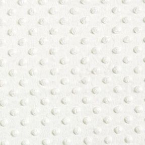 Hebký fleece vyražené puntíky – vlněná bílá, 