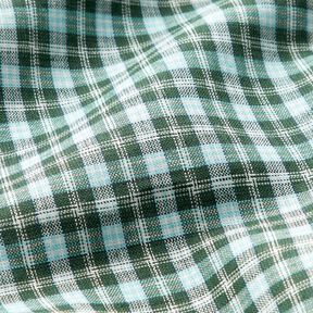 Vrstvená bavlněná tkanina Vichy kostka – jedlově zelená/světle modra, 