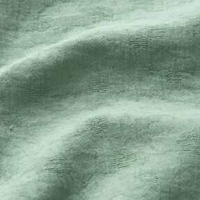 Mušelín / dvojitá mačkaná tkanina Žakár Květiny – rákosove zelená, 