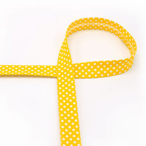 Šikmý proužek Puntíky [18 mm] – sluníčkově žlutá, 
