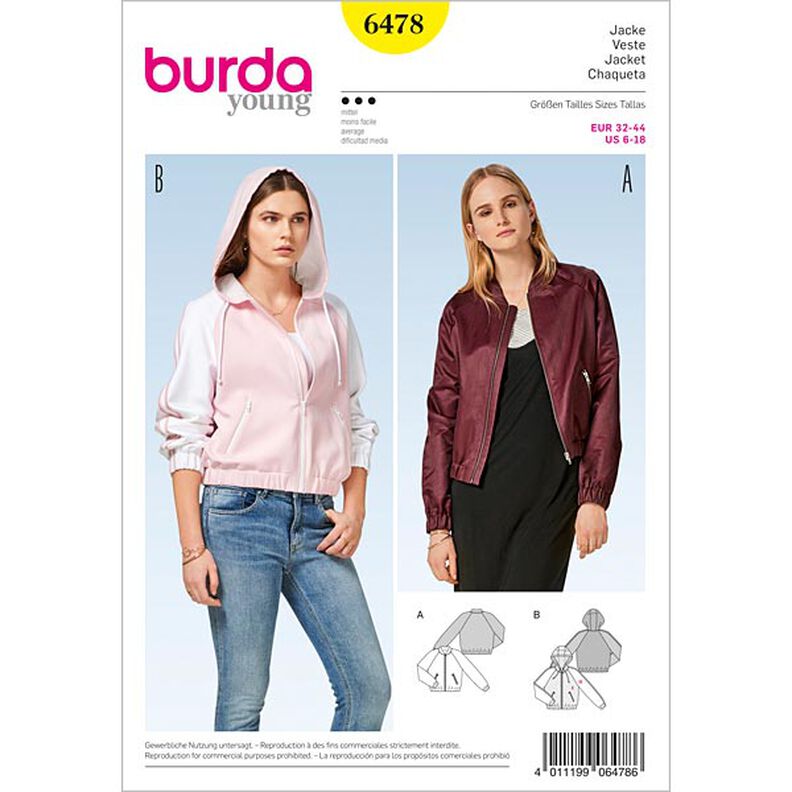 Kabátek | bluzon, Burda 6478 | 32 - 44,  image number 1