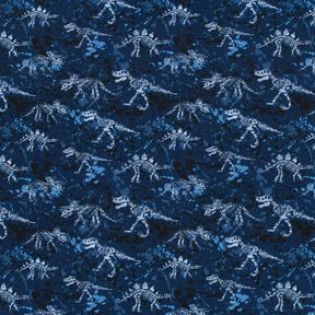 Francouzské froté letní teplákovina Dino kostra – namornicka modr, 