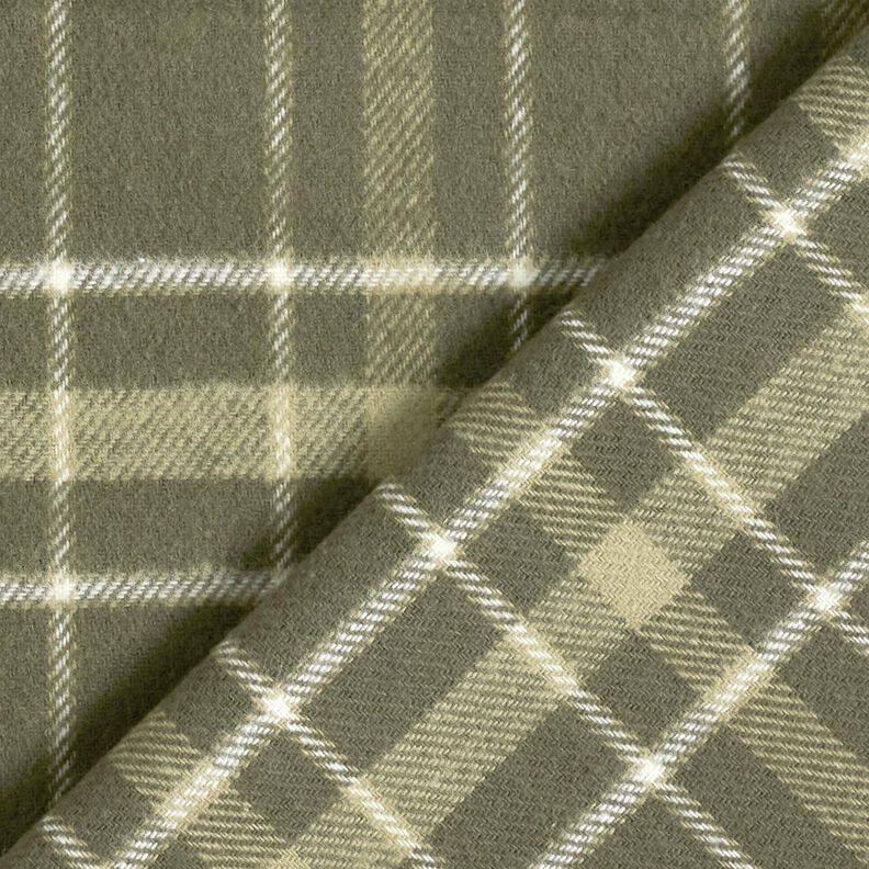 Flanelový velký tartan – khaki/bílá,  image number 4