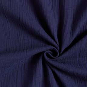 GOTS Mušelín / dvojitá mačkaná tkanina | Tula – namornicka modr, 