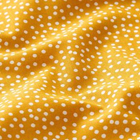 Bavlněná látka Kreton Nepravidelné puntíky – kari žlutá, 