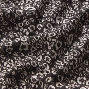 Žakárový úplet abstraktní leopardí vzor – černá/mlhově šedá, 