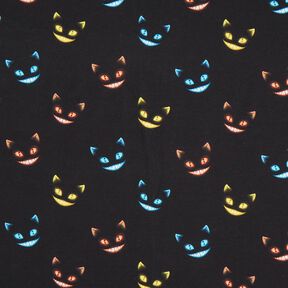 Francouzské froté letní teplákovina Grinch kočka digitální potisk – černá/mix barev, 