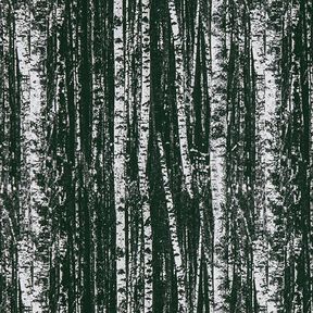 Dekorační látka Polopanama Březový les – černá/bílá, 