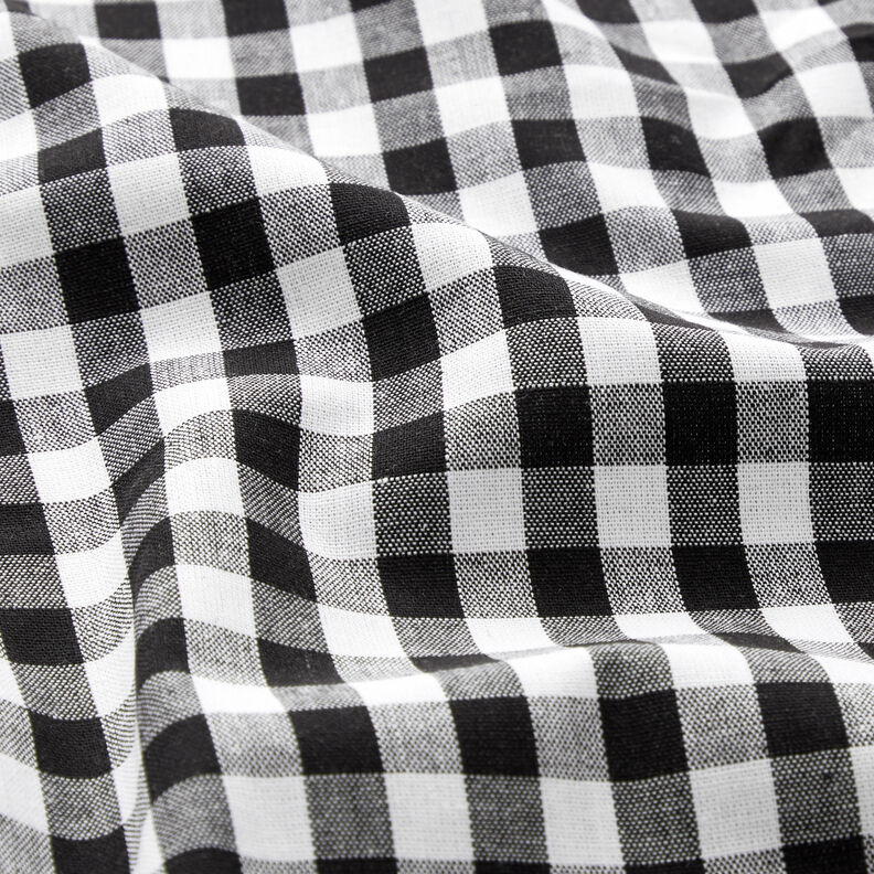 Bavlněná látka Vichy károvaná 1 cm – černá/bílá,  image number 2