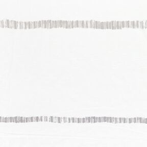 Látka na záclony Voál jemné proužky 295 cm – hedvábně šedá/slonová kost, 