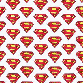 Bavlněný popelín Logo Superman Licenční látky | DC Comics – bílá, 