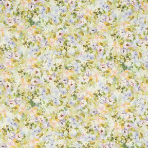 Šifón Moře recyklovaných květů – pastelově fialová/zelenkavá, 