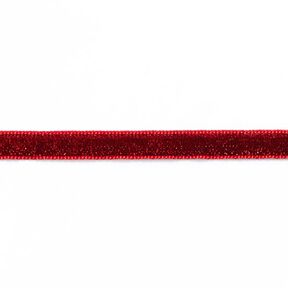 Sametová stužka Metalický [10 mm] – karmínově červená, 