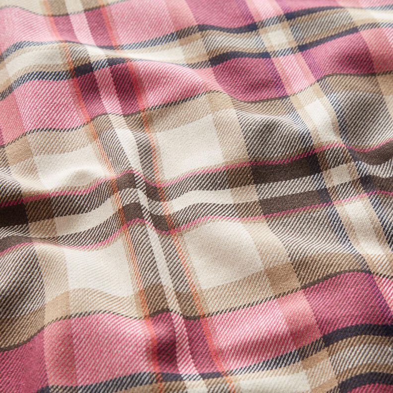 Bavlněný flanel skotská kostka – béžová/pink,  image number 2