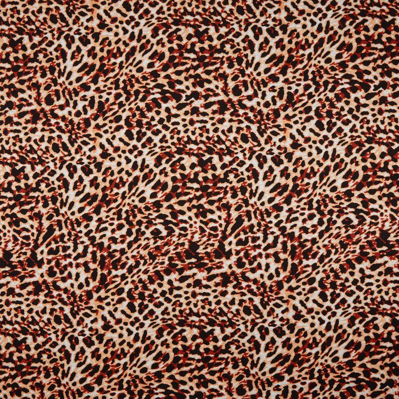 Viskózový žerzej Malý leopardí potisk – terracotta/meruňková,  image number 1