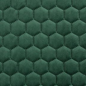 Čalounická látka prošívaný samet s plástvovým vzorem – tmavě zelená, 
