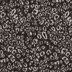 Žakárový úplet abstraktní leopardí vzor – černá/mlhově šedá, 
