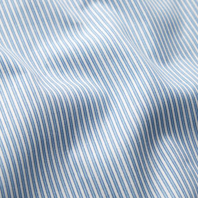Strečová látka na košile úzké proužky – bílá/světle modra | Zbytek 70cm, 