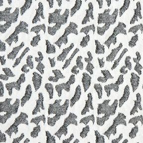 Pletený žakár Abstraktní leopardí vzor – bílá, 