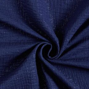 Mušelín / dvojitá mačkaná tkanina Jemné třpytivé puntíky| by Poppy – namornicka modr, 
