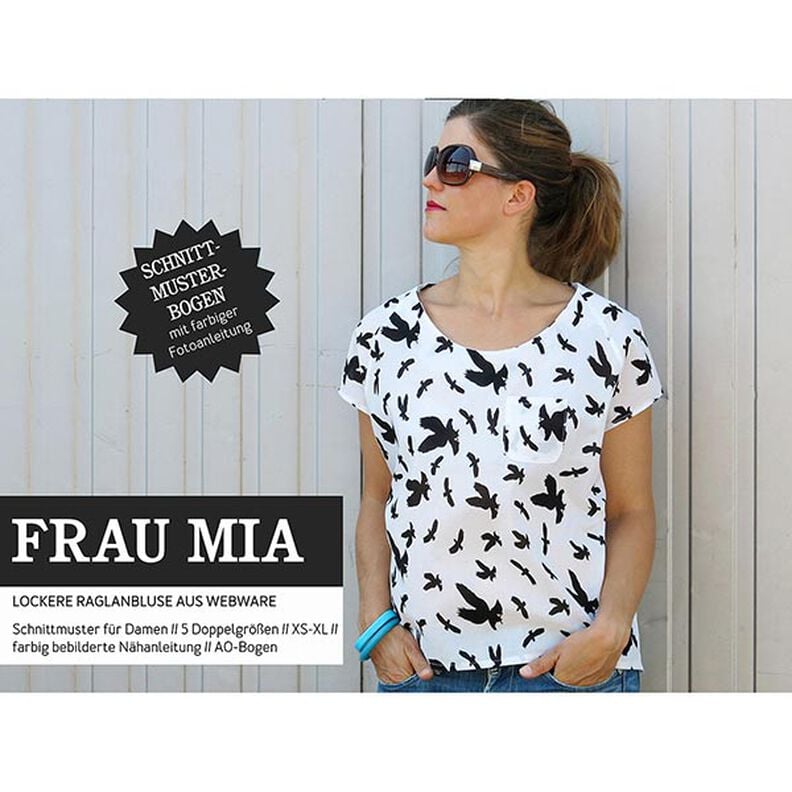 FRAU MIA – volná raglánová halenka, Studio Schnittreif | XS - XL,  image number 1