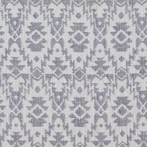 Mušelín / dvojitá mačkaná tkanina Žakárový aztécký vzor – noční modrá/mlhově šedá, 