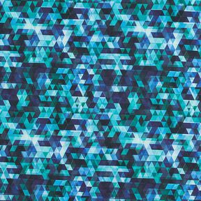 Softshell Barevné trojúhelníky digitální potisk – noční modrá/tyrkysová, 