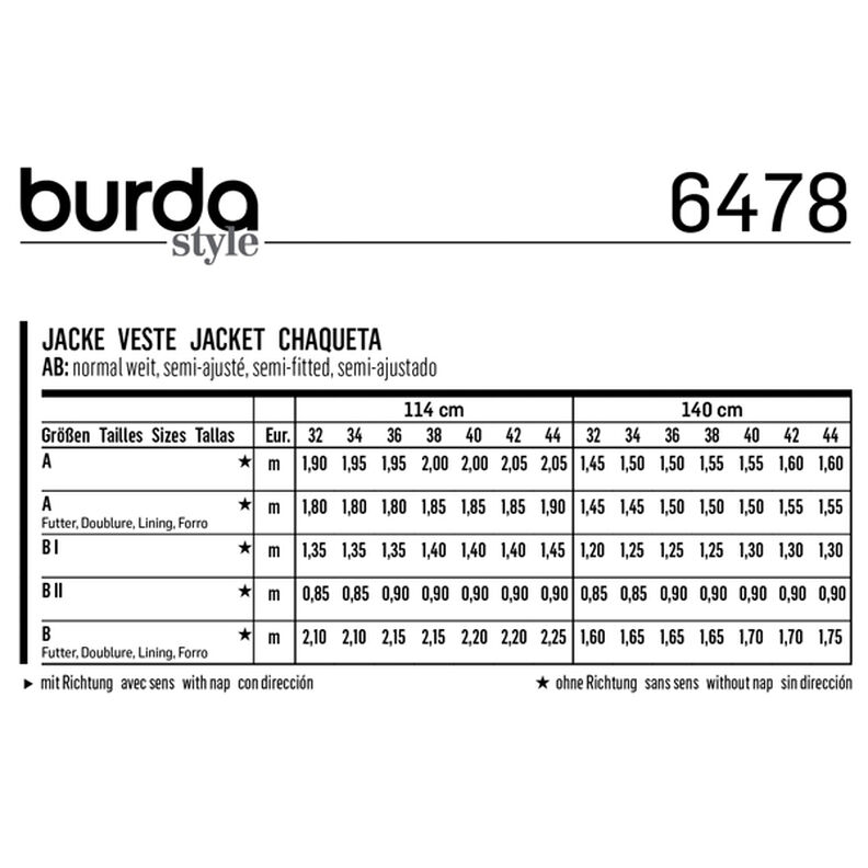 Kabátek | bluzon, Burda 6478 | 32 - 44,  image number 9