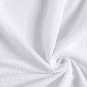 Mušelín / dvojitá mačkaná tkanina – bílá, 