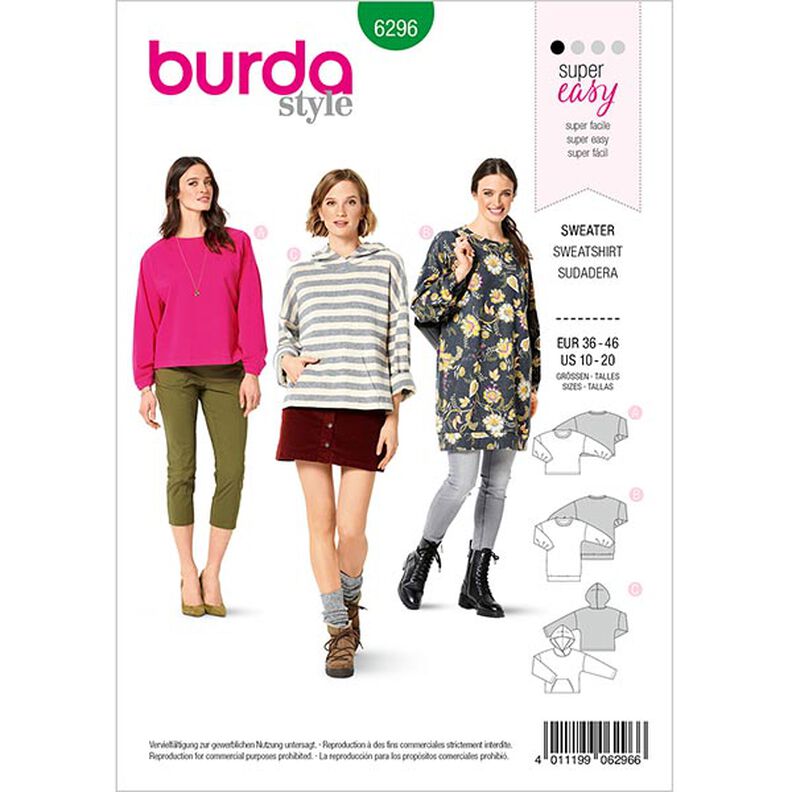 Mikina, Burda 6296 | 36-46,  image number 1