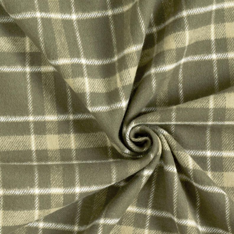 Flanelový velký tartan – khaki/bílá,  image number 3