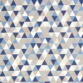 Dekorační látka polopanama Trojúhelníky – modrá, 