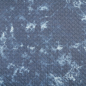 Prošívaná tkanina chambray květinová batika – džínově modrá, 