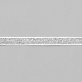 Sametová stužka Metalický [10 mm] – stříbrná metalická, 