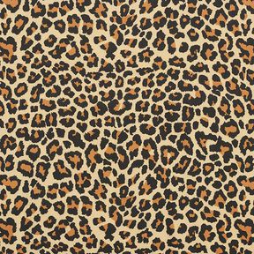 Dekorační látka Bavlněný satén Leopardí vzor – hnědá, 