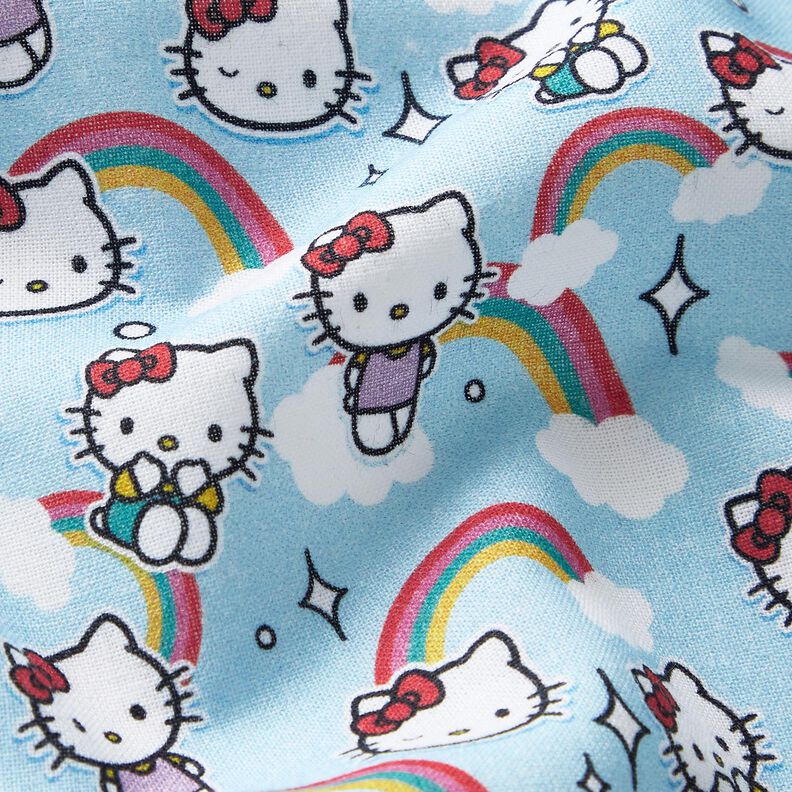 Bavlněný popelín Hello Kitty duha Licenční látky | SANRIO – nebeská modrá,  image number 2