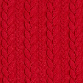 Žakárové žerzejové kloké Copánkový vzor – červená, 