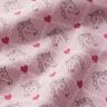 Bavlněná látka Kreton Koně a růžová srdce – růžová,  thumbnail number 2