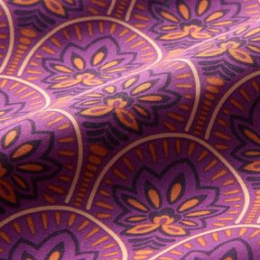 Povrstvená bavlna Abstraktní předměty – purpurová, 