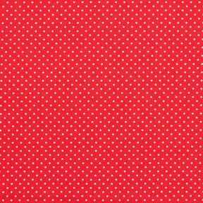 Bavlněný popelín Malé puntíky – červená/bílá, 