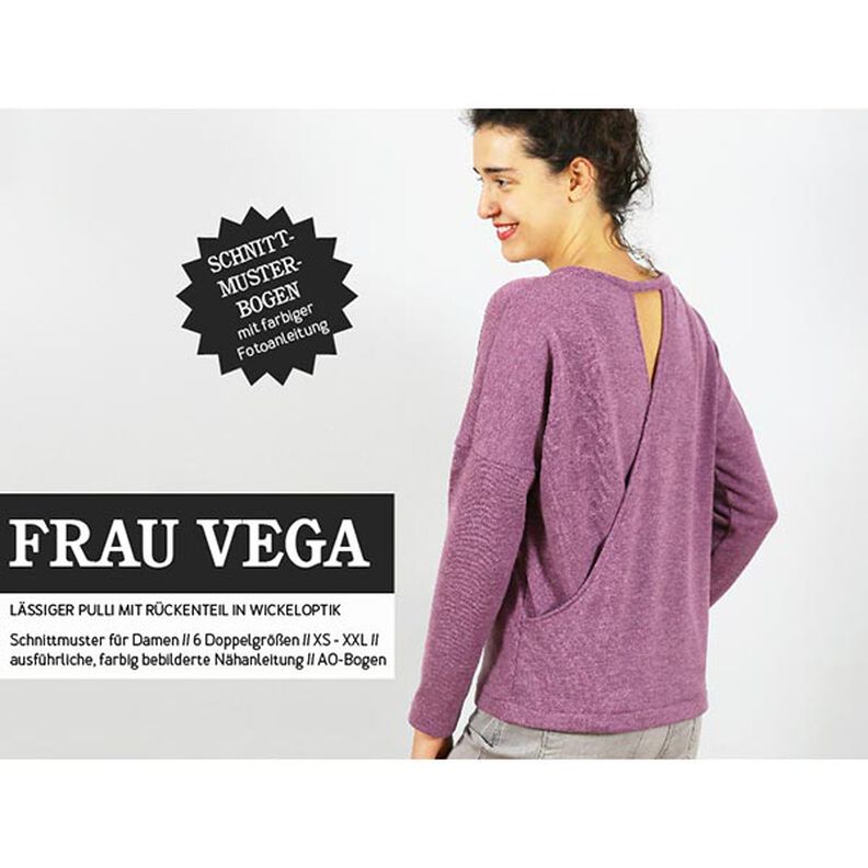 FRAU VEGA – ležérní mikina se zavinovacím vzhledem zadního dílu, Studio Schnittreif | XS - XXL,  image number 1