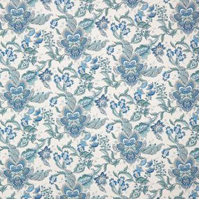 Dekorační látka Plátno Orientální květinové ornamenty 280 cm – bílá/modrá, 