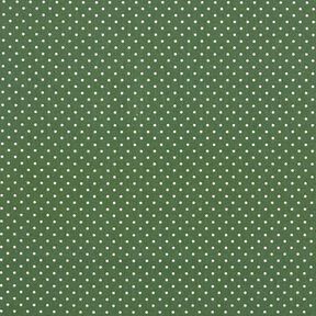 Bavlněný popelín Malé puntíky – tmavě zelená/bílá, 