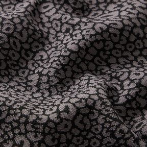 Žakárový úplet leopardí vzor – šedá/černá | Zbytek 60cm, 