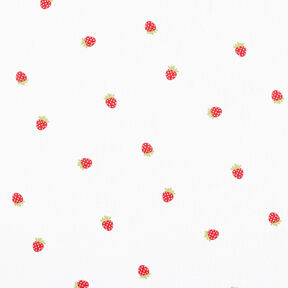 Bavlněný popelín sladké jahody – bílá, 
