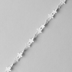 Krajkový prýmek Flower - vlněná bílá, 